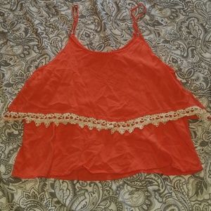 Peach tank crop top